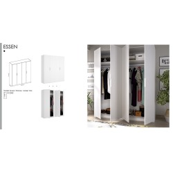 Armario 4 puertas mod. essen blanco brillo