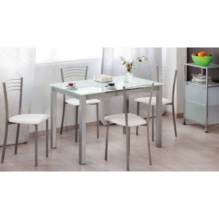Silla de cocina metálica blanca modelo ferran