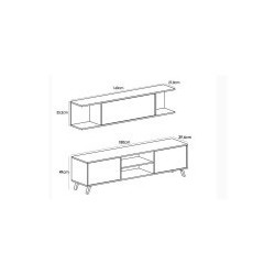 Composicion apilable 180cm modelo soto ambiente 1-B cambrian grafito