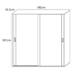 ARMARIO SOTO 2 PUERTAS CORREDERAS PINO ANDERSEN-ROBLE