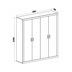 Armario Lara   4 puertas   pino andersen gris