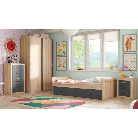 DORMITORIO JUVENIL LARA 64 CAMBRIA GRAFITO dormitorios juveniles 569,00 € 470,25 €