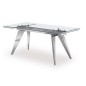 Mesa de comedor modelo amor omnia vincit cromada cristal templado 12 mm extensible Mesa de comedor modelo amor omnia vincit cromada cristal templado 12 mm extensible