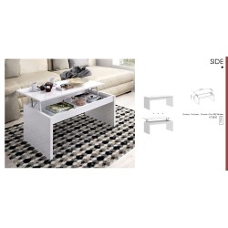 MESA DE CENTRO  SIDE COLOR BLANCO BRILLO O NATURAL