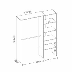VESTIDOR CON CORTINA MODELO SUIT UN CAJON DE 160