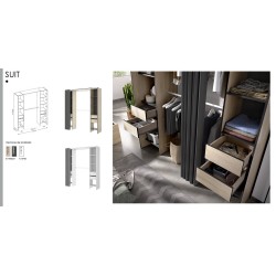 VESTIDOR CON CORTINA MODELO SUIT CUATRO CAJONES DE 180
