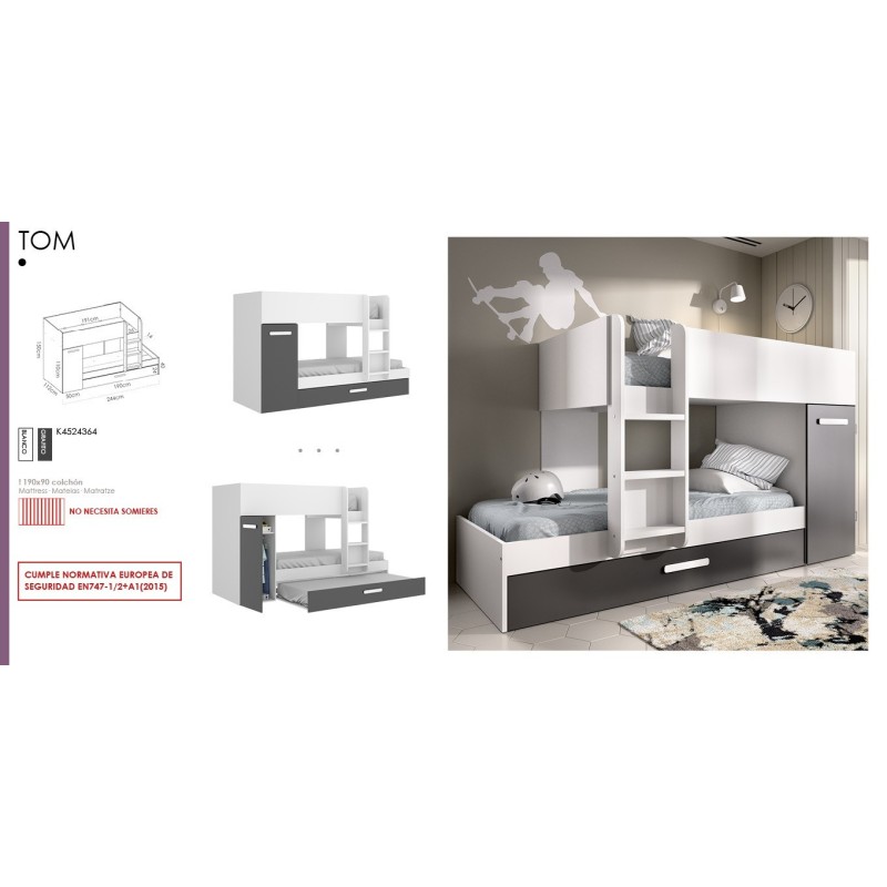 Cama tren modelo tom 3 camas varios colores Cama tren modelo tom 3 camas varios colores