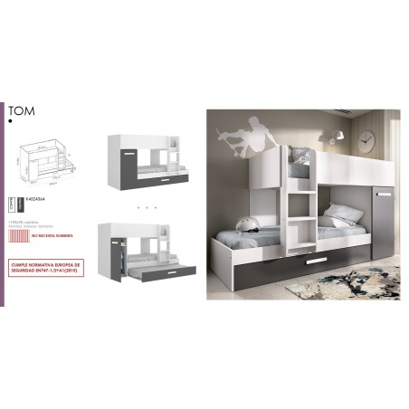 CAMA TREN MODELO TOM 3 CAMAS VARIOS COLORES dormitorios juveniles 463,00 € 382,64 €