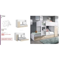 Copy of dormitorio juvenil modelo groe cama tren color azul