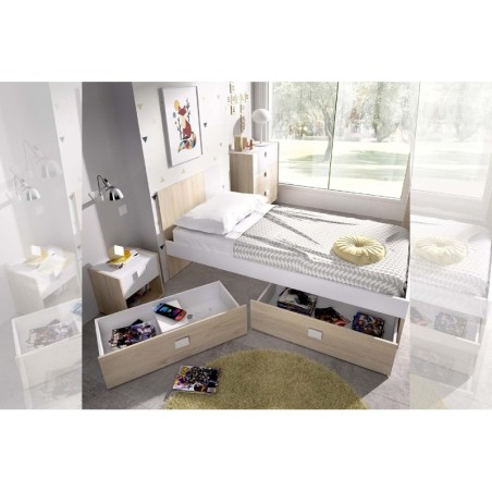 2 CAJONES MODELO DINA CAMA INFERIOR NATURAL BLANCO dormitorios juveniles 78,00 € 64,46 €