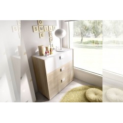COMODA JUVENIL DINA NATURAL BLANCO