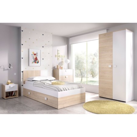 DORMITORIO JUVENIL MODELO DINA COMPLETO NATURAL BLANCO dormitorios juveniles 533,00 € 440,50 €