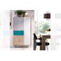 Vitrina modelo nova 2 puertas y cajon en natural gris esmeralda y blanco Vitrina modelo nova 2 puertas y cajon en natural gris esmeralda y blanco