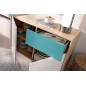 Aparador modelo nova 2 puertas y un cajon, natural gris esmeralda y blanco
