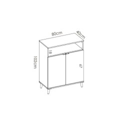 MODULO AUXILIAR WOK 2 PUERTAS Y HUECO, BLANCO NATURAL