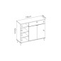 Modulo auxiliar wok, con dos puertas 1 cajon y estantes, blanco natural Modulo auxiliar wok, con dos puertas 1 cajon y estantes, blanco natural