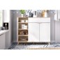 Modulo auxiliar wok, con dos puertas 1 cajon y estantes, blanco natural Modulo auxiliar wok, con dos puertas 1 cajon y estantes, blanco natural
