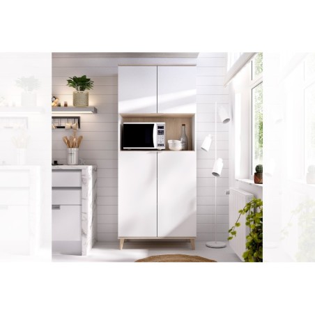 MODULO AUXILIAR WOK CUATRO PUERTAS Y HUECO EN BLANCO NATURAL