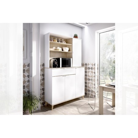 MODULO AUXILIAR WOK 4 PUERTAS Y ESTANTES, BLANCO NATURAL