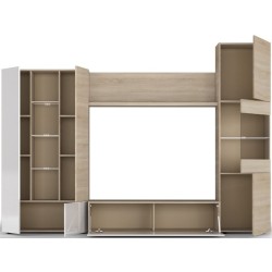 COMPOSICION SALON DISEGNO ROBLE CANADIAN BLANCO BRILLO