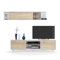 Composicion salon Zaiken plus blanco brillo/roble