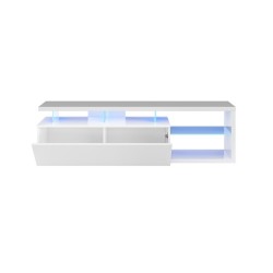 MESA TV MODELO LED TECH EN BLANCO BRILLO