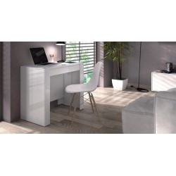 Mesa comedor-consola multifuncion Allongo-Kendra extensible en blanco brillo