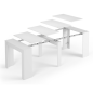 Mesa comedor-consola multifuncion Allongo-Kendra extensible en blanco brillo Mesa comedor-consola multifuncion Allongo-Kendra extensible en blanco brillo