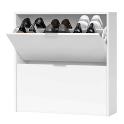 Zapatero modelo Basic dos puertas en blanco (16 pares)