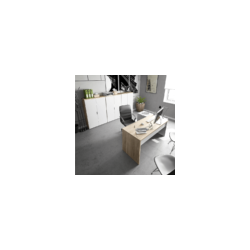 MESA DESPACHO CON BUC REVERSIBLE STYLE, ROBLE/BLANCO