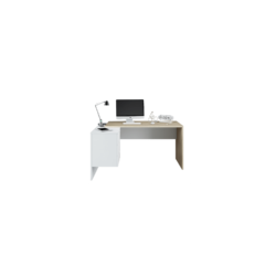 MESA DESPACHO CON BUC REVERSIBLE STYLE, ROBLE/BLANCO