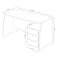 Mesa despacho con buc argon, roble/blanco Mesa despacho con buc argon, roble/blanco