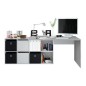 Mesa despacho con buc reversible modelo office en cemento/blanco Mesa despacho con buc reversible modelo office en cemento/blanco