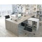 Mesa despacho con buc reversible modelo office en cemento/blanco Mesa despacho con buc reversible modelo office en cemento/blanco