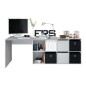 Mesa despacho con buc reversible modelo office en cemento/blanco Mesa despacho con buc reversible modelo office en cemento/blanco