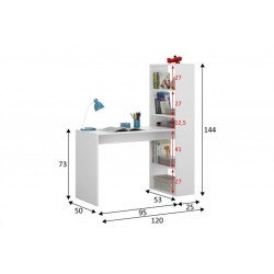 MESA ESTUDIO+ESTANTERIA MODELO GIO PLUS , EN VARIOS COLORES