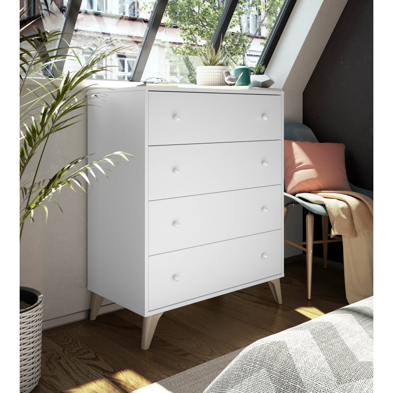 Comoda cuatro cajones modelo dreams blanco artik Comoda cuatro cajones modelo dreams blanco artik