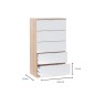 Comoda modelo (haya) noon plus en roble canadian/blanco Comoda modelo (haya) noon plus en roble canadian/blanco