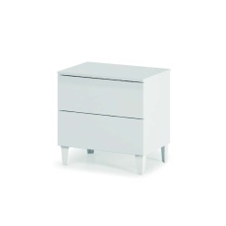 Mesita dos cajones modelo diva-loft en blanco brillo