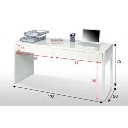MESA ESTUDIO REVERSIBLE MODELO BIANCA , EN BLANCO