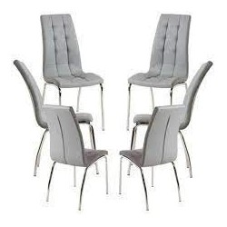 SILLA MODELO LIDI-A EN SIMIL PIEL GRIS