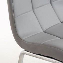 SILLA MODELO LIDI-A EN SIMIL PIEL GRIS