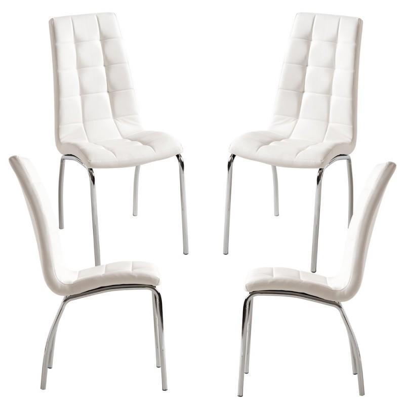 Silla modelo lidi-a en simil piel blanco Silla modelo lidi-a en simil piel blanco