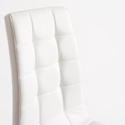 SILLA MODELO LIDI-A  EN SIMIL PIEL BLANCO