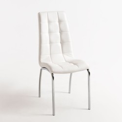 SILLA MODELO LIDI-A  EN SIMIL PIEL BLANCO