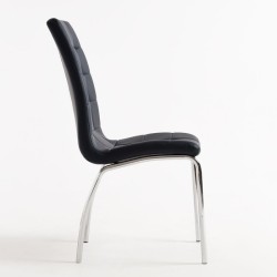 SILLA EN SIMIL PIEL NEGRA MODELO LIDI-A