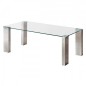 Mesa de centro modelo coralina de cristal y cromo Mesa de centro modelo coralina de cristal y cromo