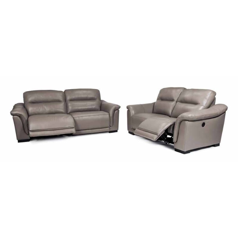 Conjunto sofas 3+2 plazas modelo marcus electrico en piel color piedra Conjunto sofas 3+2 plazas modelo marcus electrico en piel color piedra