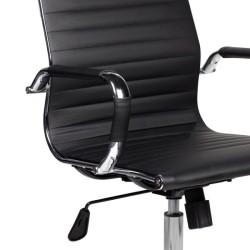 SILLA OFICINA MASON EN BLANCO Y NEGRO PATAS CROMO