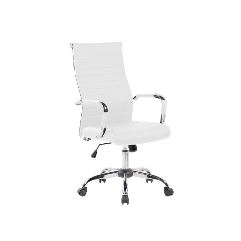 Silla oficina belsa en blanco y negro patas cromo Silla oficina belsa en blanco y negro patas cromo